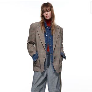 Zara oversized check blazer